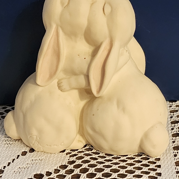 Love is wonderful HOMCO 1990 rabbits ceramic - Picture 8 of 10